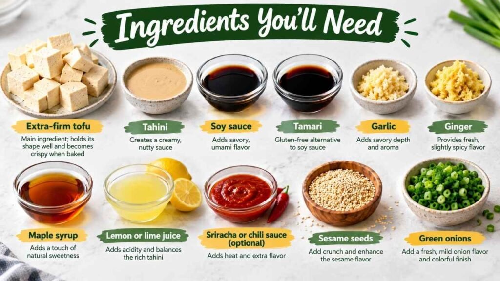 Ingredients You'll Need for Tahini Tofu