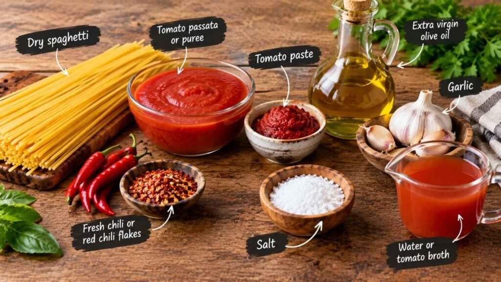 Ingredients for Pasta All’Assassina