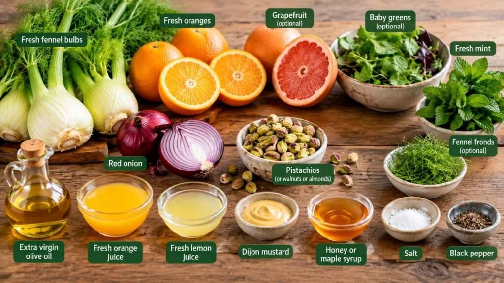 Ingredients You’ll Need for Fennel And Orange Salad