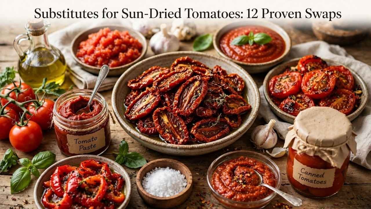 The best substitute for sun-dried tomatoes depends on what you want to replace, such as their rich tomato flavor, sweetness, chewy texture, or savory taste.