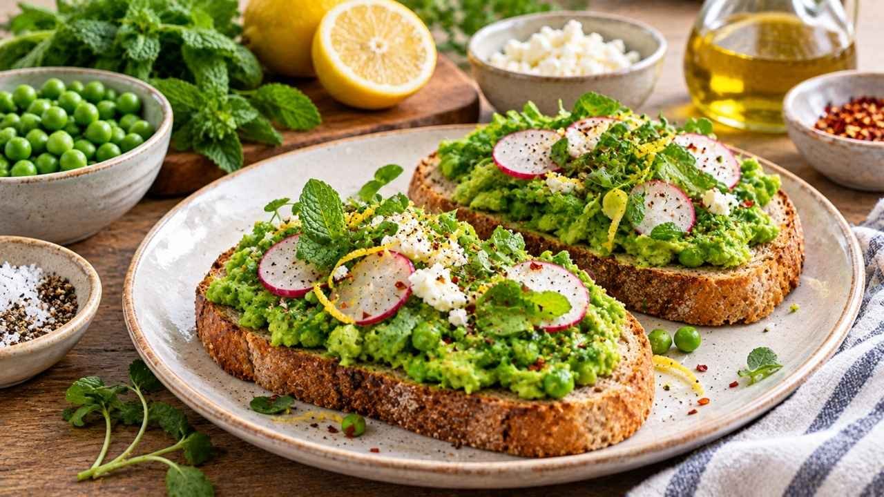 Smashed peas on toast is a fresh, simple, and flavorful meal that is perfect when you want something quick without much effort.