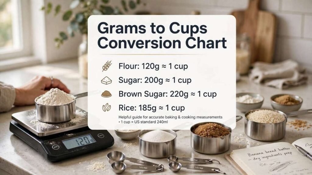 Grams to Cups Conversion Chart
