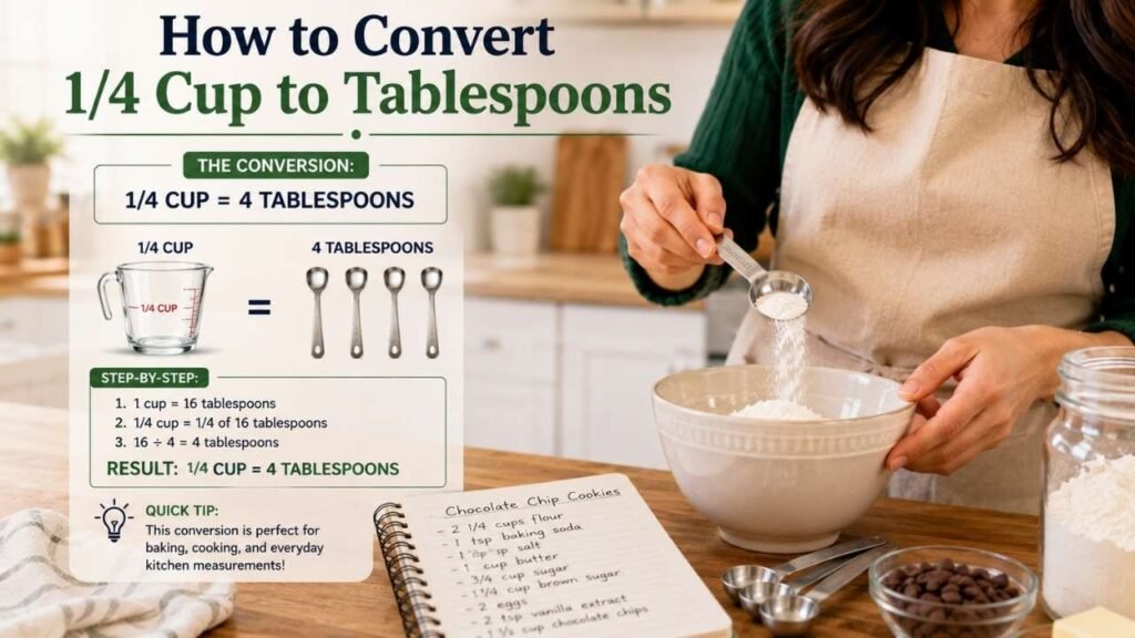 How to Convert 1/4 Cup to Tablespoons