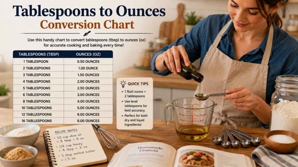 Tablespoons to Ounces Conversion Chart