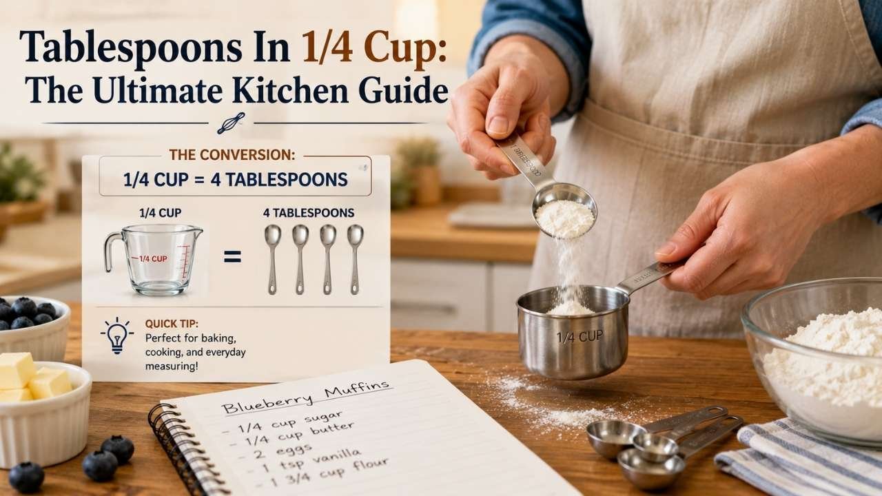If a recipe calls for 1/4 cup but you only have a tablespoon measure, you may wonder exactly how many tablespoons are in 1/4 cup.