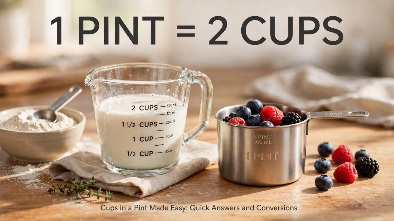 If you are following a recipe and wondering about cups in a pint, the answer is simple.