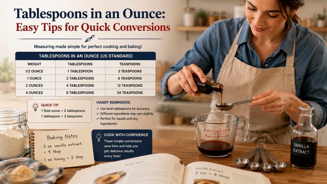 When following a recipe, it is common to see tablespoons and ounces used for the same ingredient.