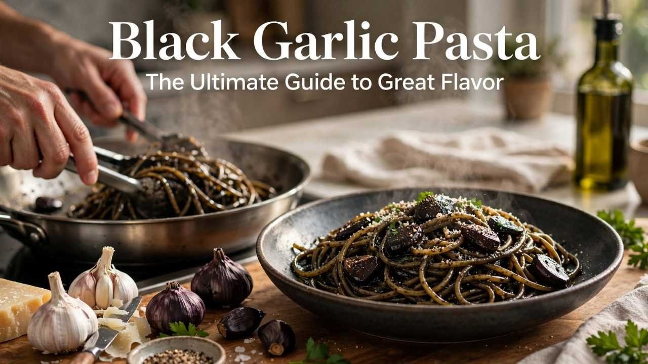 Black garlic pasta is a simple yet flavorful dish that turns soft, sweet black garlic into a rich and savory sauce.