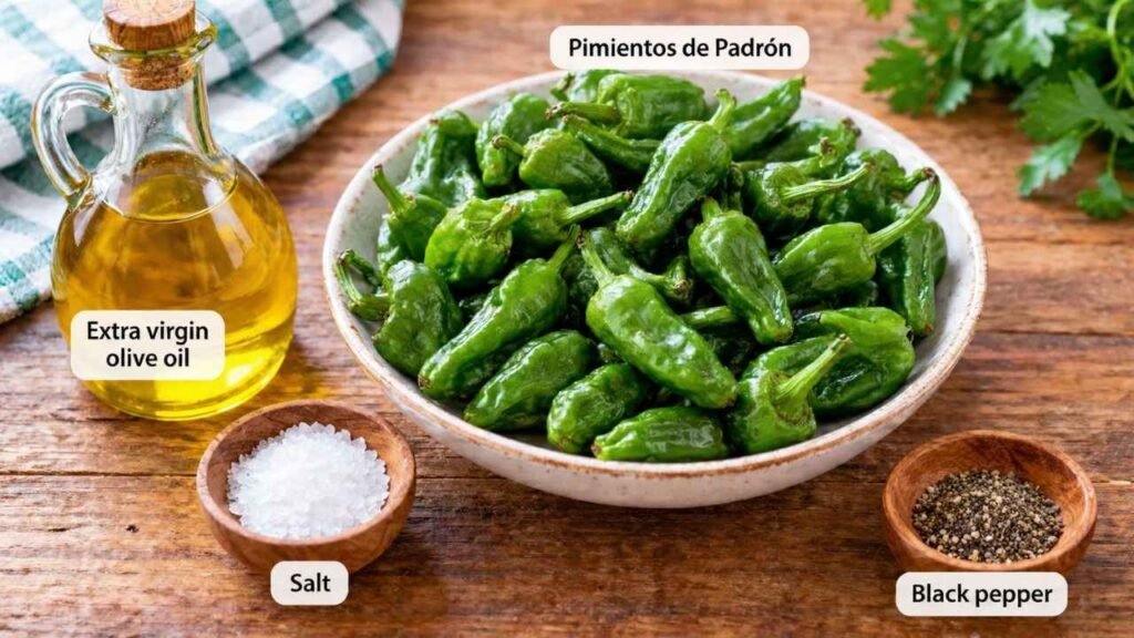 Ingredients for Pimientos de Padrón
