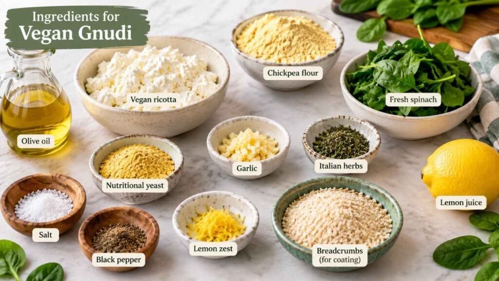 Ingredients for Vegan Gnudi