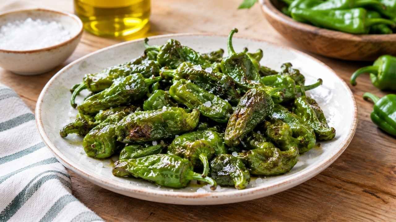 Pimientos de Padrón are small Spanish green peppers loved for their simple flavor, quick cooking, and fun mix of mild and spicy bites.