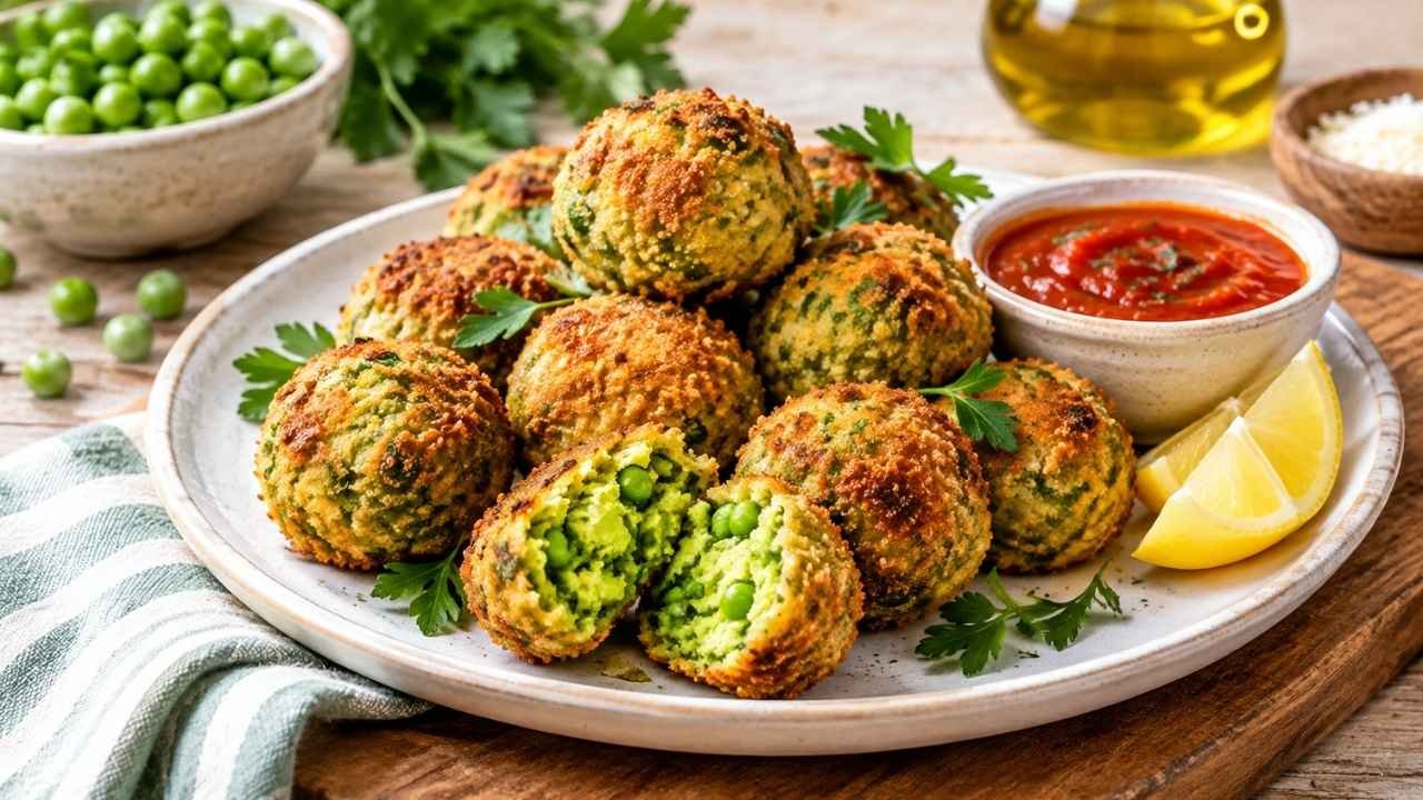Green Peas Bites (Polpette) are small, flavorful bites made with tender green peas, simple seasonings, and a light binder.