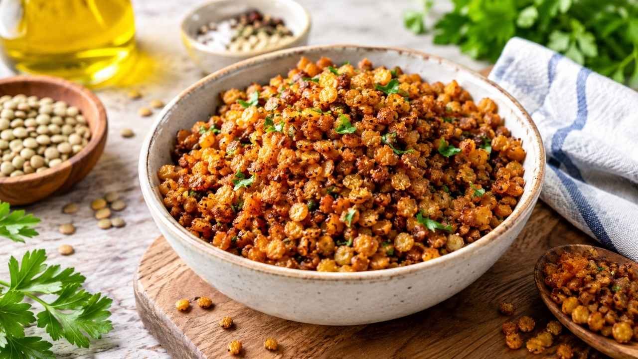 Crispy lentils are a simple way to add a delicious crunchy texture to your favorite meals.