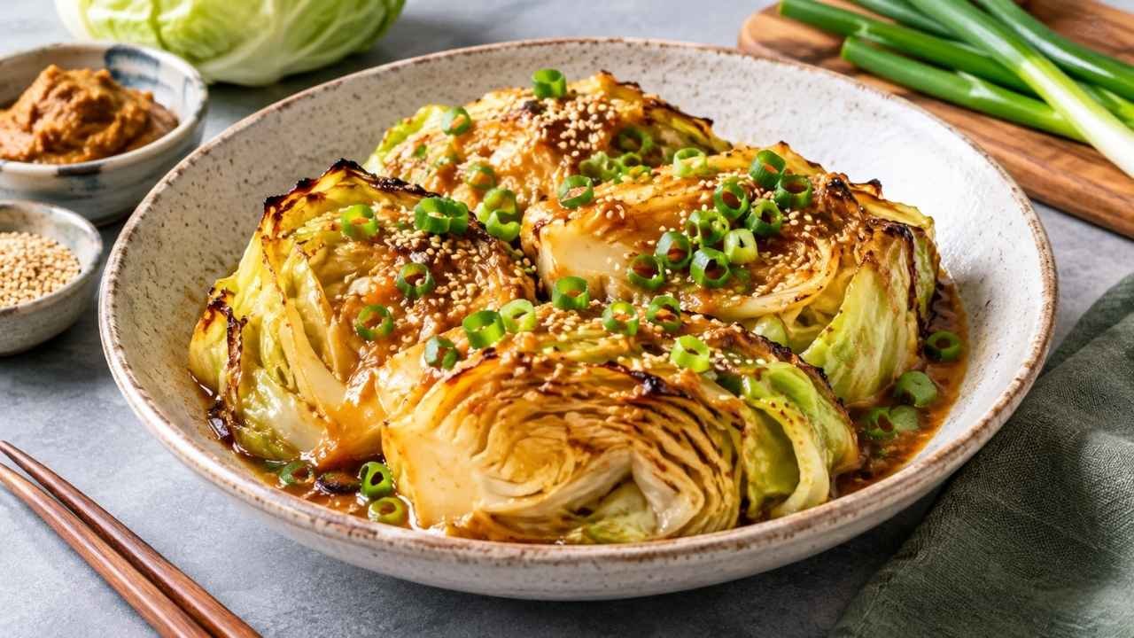 Braised miso cabbage is a simple way to turn everyday cabbage into a deeply flavorful and comforting dish.