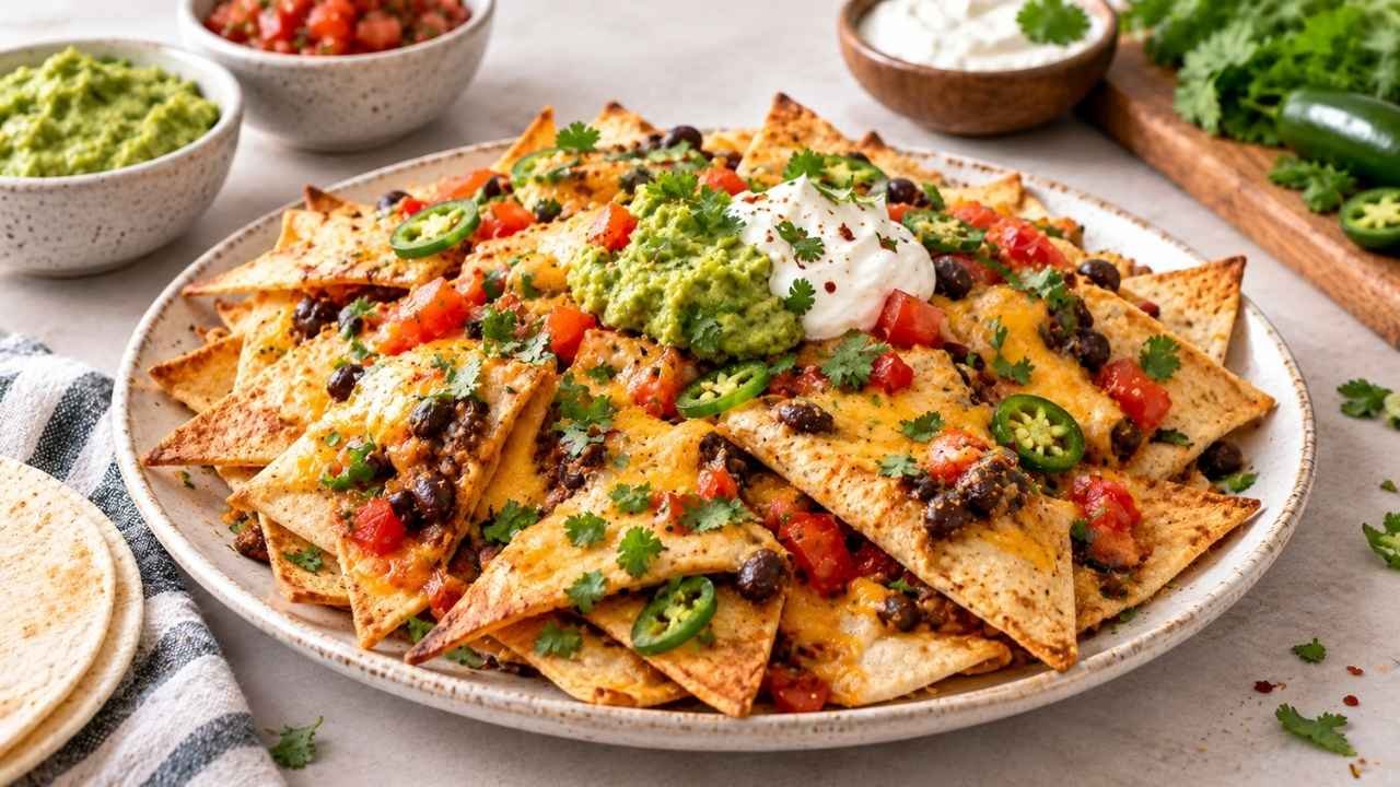 If you have a few tortilla wraps sitting in the fridge, turn them into something crisp, golden, and delicious with these Baked Tortilla Wraps Nachos.